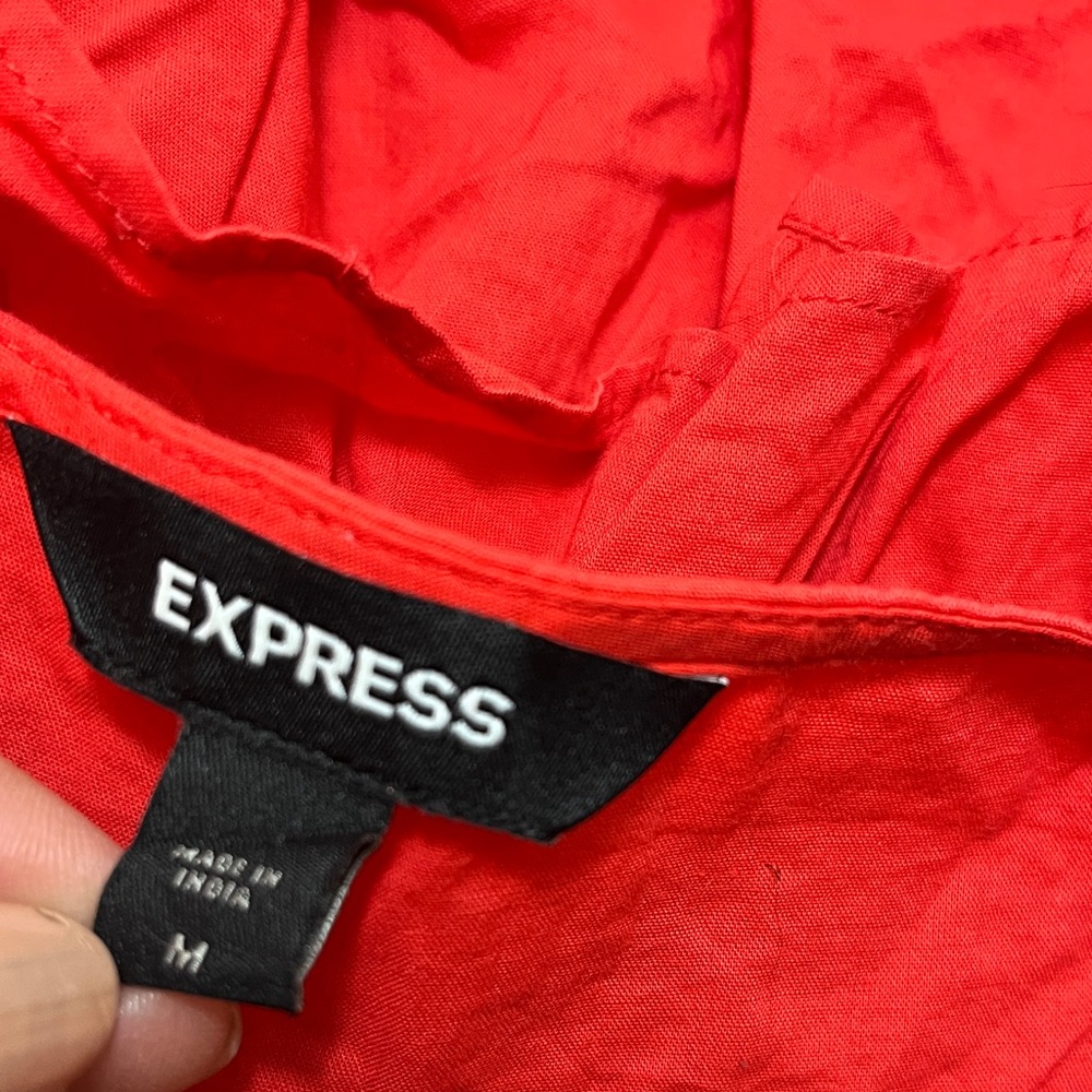 Express Vibrant Red Ruffle Tank Top - Picture 9 of 10
